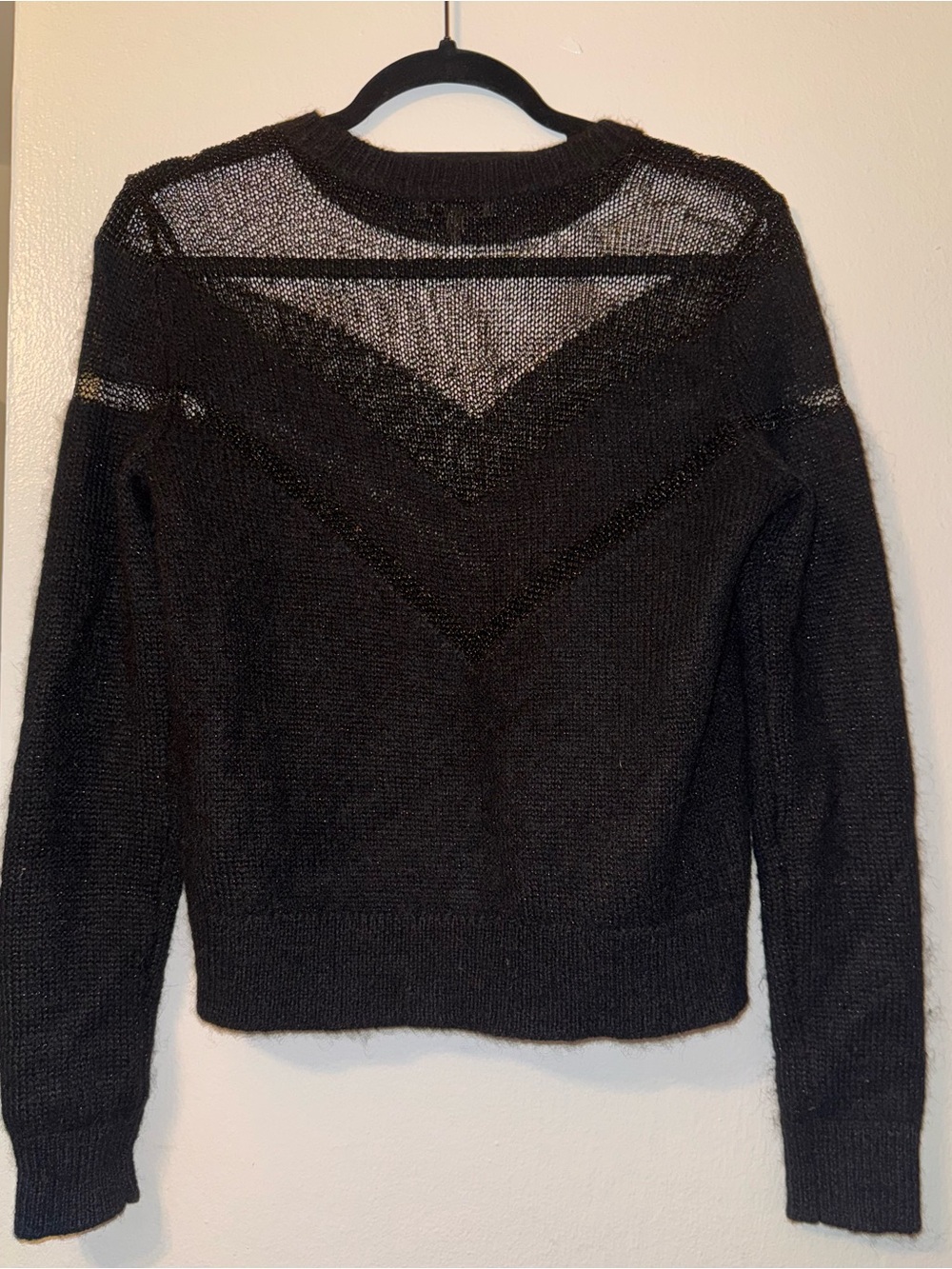 black XS crew neck rag & bone sweater with mesh - Picture 4 of 6